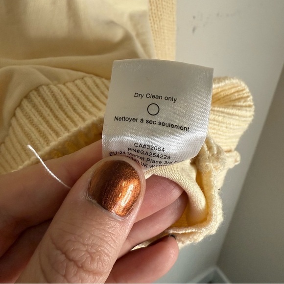 Dolan Left Coast Collection Knit Sleeve Turtleneck Cream Sweater Size Large - Picture 5 of 6